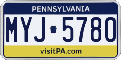 PA license plate MYJ5780