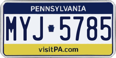 PA license plate MYJ5785