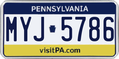 PA license plate MYJ5786