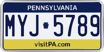 PA license plate MYJ5789