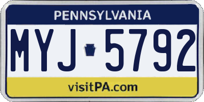 PA license plate MYJ5792