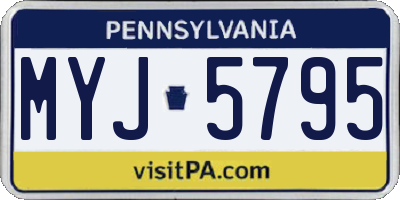 PA license plate MYJ5795