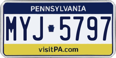 PA license plate MYJ5797