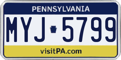 PA license plate MYJ5799