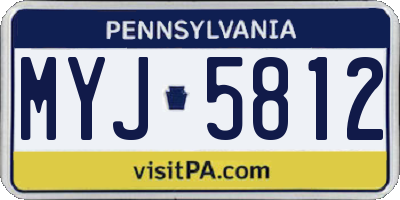 PA license plate MYJ5812