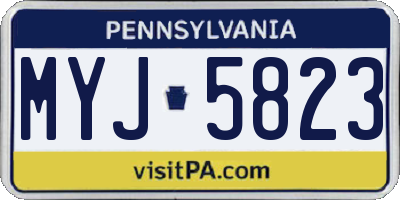 PA license plate MYJ5823