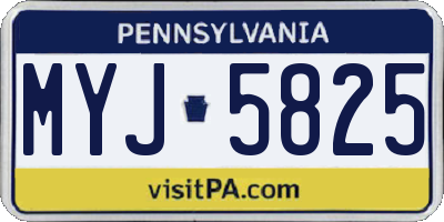 PA license plate MYJ5825