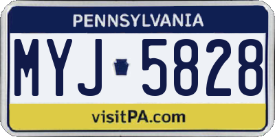 PA license plate MYJ5828