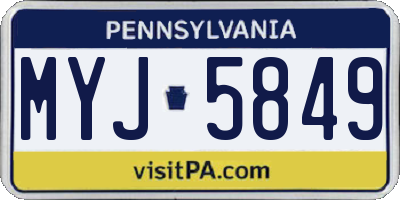 PA license plate MYJ5849