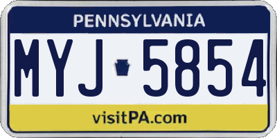 PA license plate MYJ5854