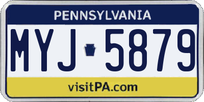 PA license plate MYJ5879