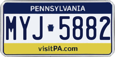 PA license plate MYJ5882
