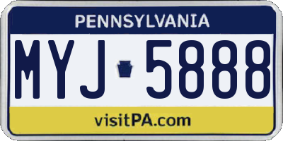 PA license plate MYJ5888