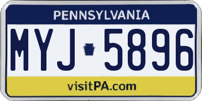 PA license plate MYJ5896