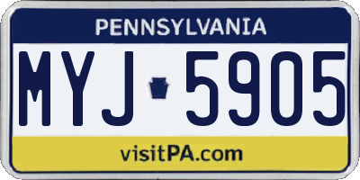 PA license plate MYJ5905