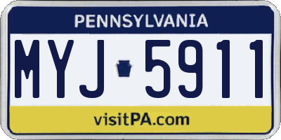 PA license plate MYJ5911