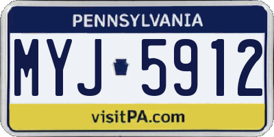 PA license plate MYJ5912