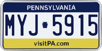 PA license plate MYJ5915