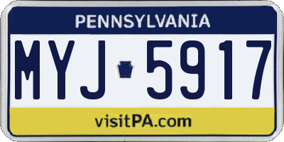 PA license plate MYJ5917