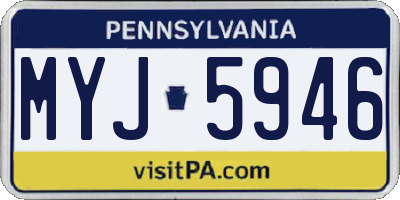 PA license plate MYJ5946
