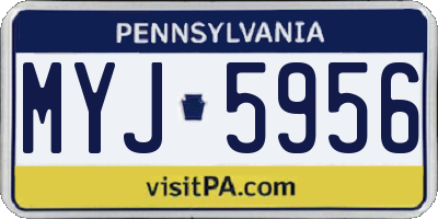 PA license plate MYJ5956