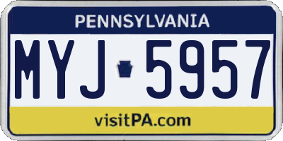 PA license plate MYJ5957