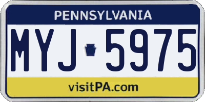 PA license plate MYJ5975