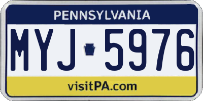 PA license plate MYJ5976
