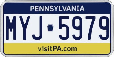 PA license plate MYJ5979