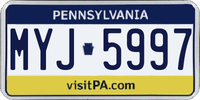 PA license plate MYJ5997