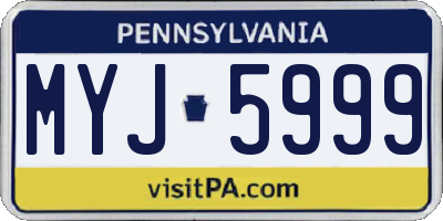 PA license plate MYJ5999