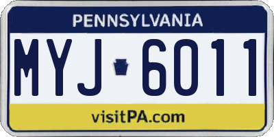 PA license plate MYJ6011