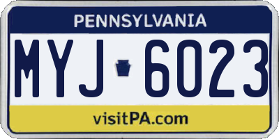 PA license plate MYJ6023