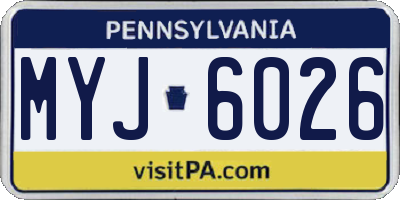 PA license plate MYJ6026