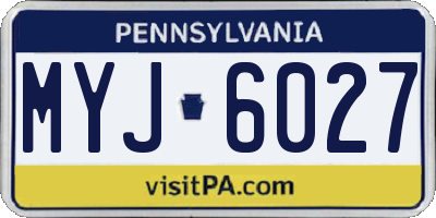 PA license plate MYJ6027