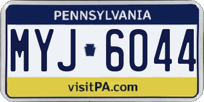 PA license plate MYJ6044