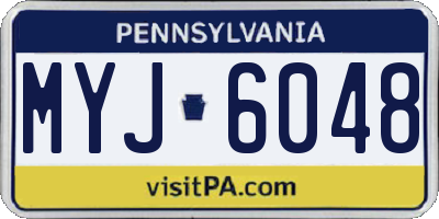 PA license plate MYJ6048