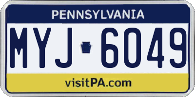 PA license plate MYJ6049