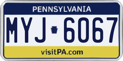 PA license plate MYJ6067