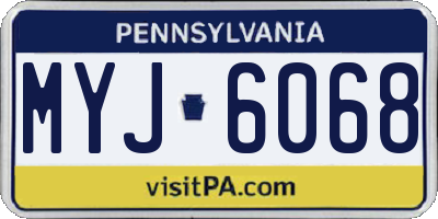PA license plate MYJ6068