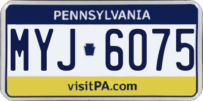 PA license plate MYJ6075