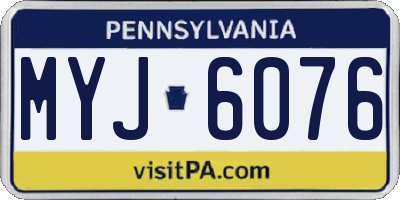 PA license plate MYJ6076