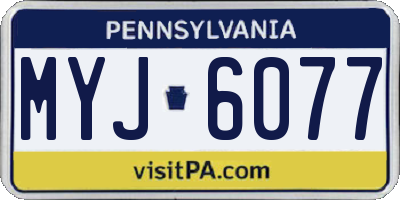 PA license plate MYJ6077