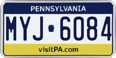 PA license plate MYJ6084