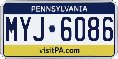 PA license plate MYJ6086