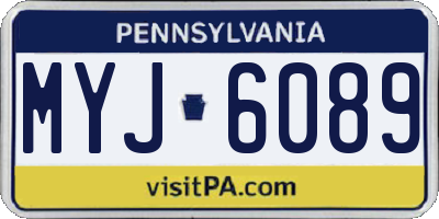 PA license plate MYJ6089
