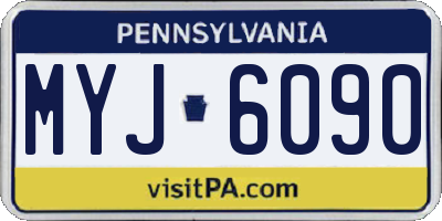 PA license plate MYJ6090