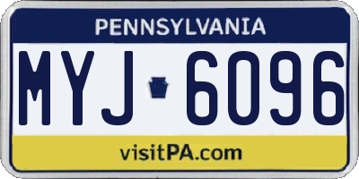 PA license plate MYJ6096