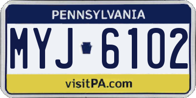PA license plate MYJ6102