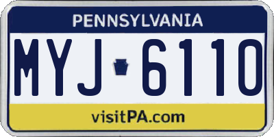 PA license plate MYJ6110